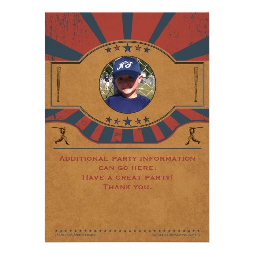 Vintage Baseball Birthday Party Invitation