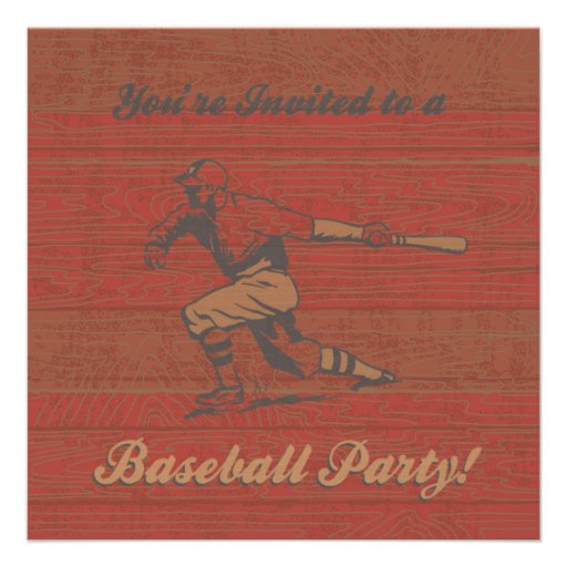 Vintage Baseball Party Invitation Card