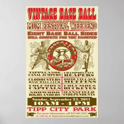 VINTAGE BASEBALL POSTER | Zazzle