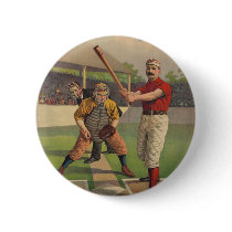 Vintage Baseball Poster Button