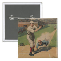 Vintage Baseball Poster Button