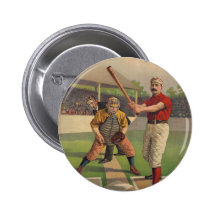Vintage Baseball Poster Button