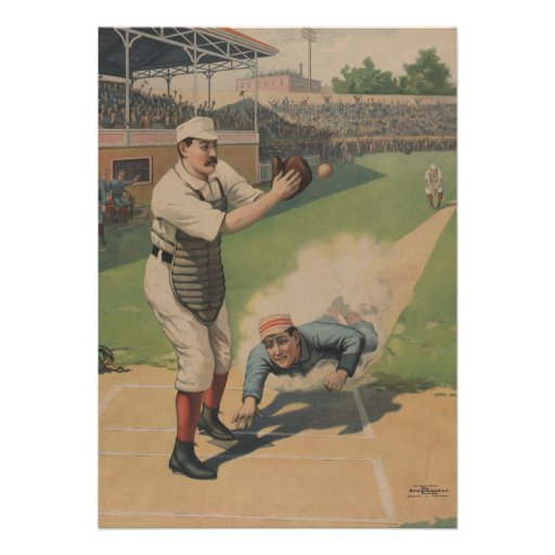 Vintage Baseball Poster Invitation