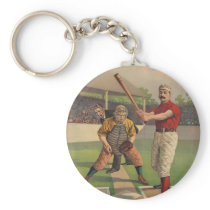 Vintage Baseball Poster Keychain