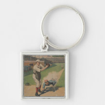 Vintage Baseball Poster Keychain