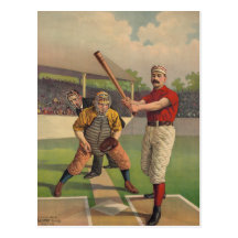 Vintage Baseball Poster Postcard