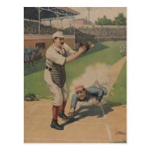 Vintage Baseball Poster Postcard