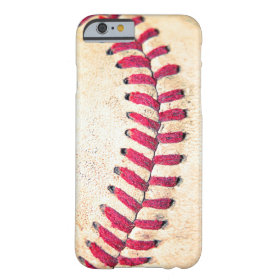 Vintage Baseball Red Stitches Close Up Photo Barely There iPhone 6 Case