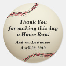 Vintage Baseball Round Sticker