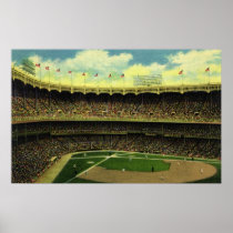 Vintage Baseball Stadium Poster