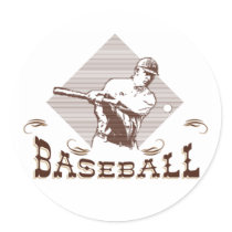 Vintage Baseball Round Sticker