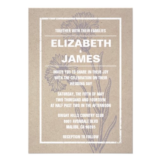 Vintage Basic Wedding Invitations