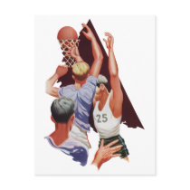 Vintage Basketball Players Playing Basketball Postcards