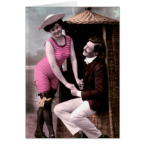 Vintage Bathing Beauty Color Tinted Card
