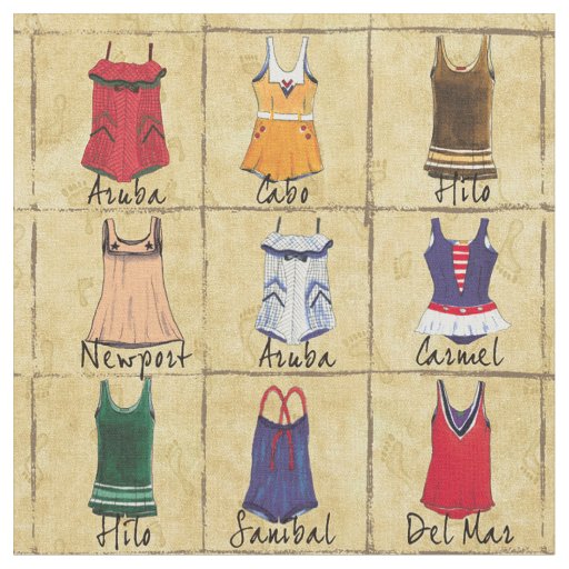 Vintage Bathing Suits Fabric Zazzle