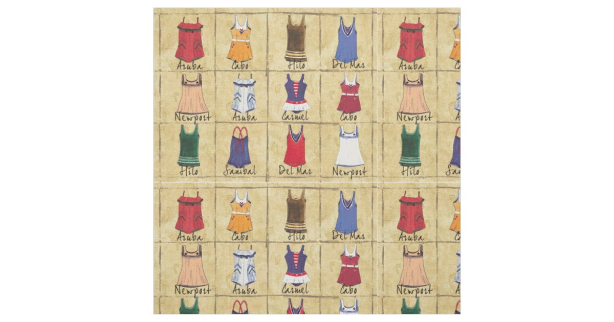 Vintage Bathing Suits Fabric Zazzle