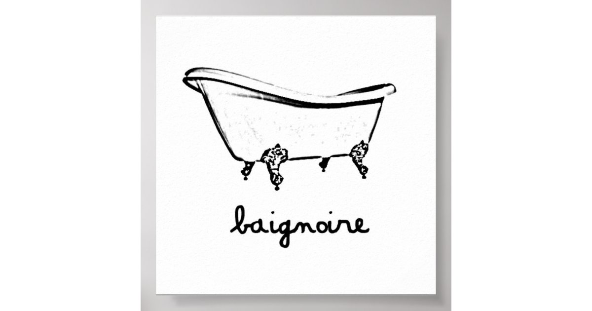 VINTAGE BATHTUB POSTER Zazzle