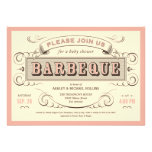 Vintage BBQ Baby Shower Invitations