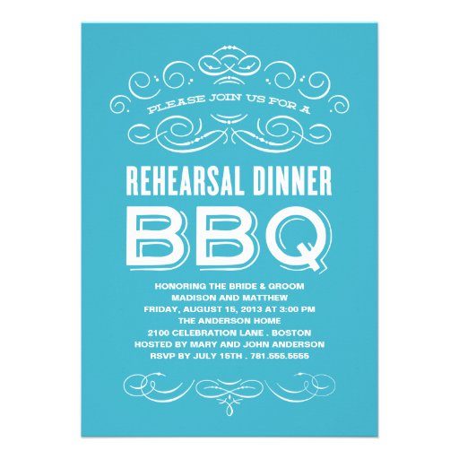 VINTAGE BBQ | REHEARSAL DINNER BBQ ANNOUNCEMENTS (front side)