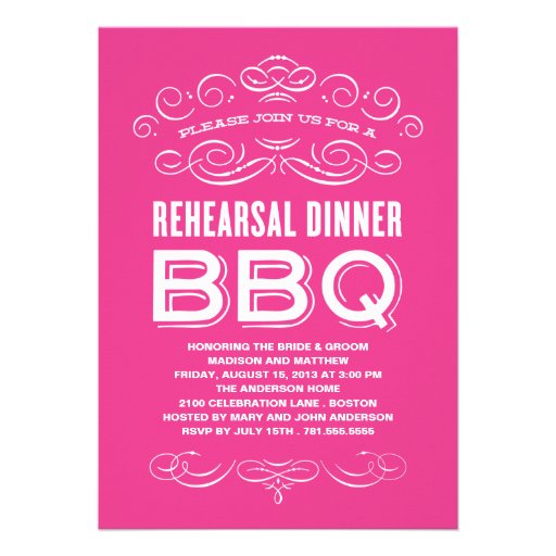 VINTAGE BBQ | REHEARSAL DINNER BBQ CARD (front side)