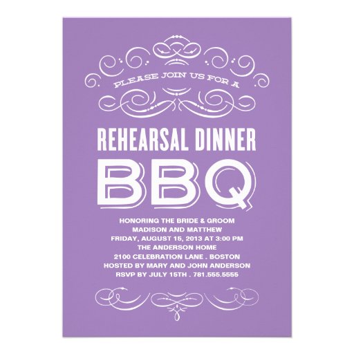 VINTAGE BBQ | REHEARSAL DINNER BBQ PERSONALIZED INVITES (front side)