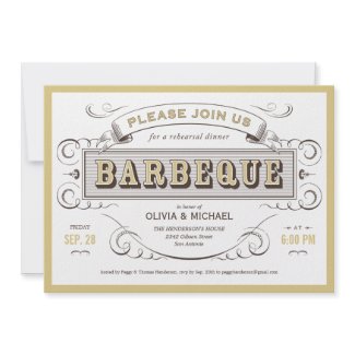 Vintage BBQ Rehearsal Dinner Invitations zazzle_invitation