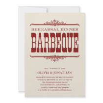 Vintage BBQ Rehearsal Dinner Invitations
