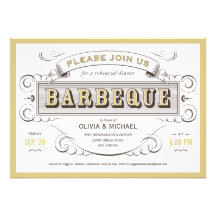 Vintage BBQ Rehearsal Dinner Invitations
