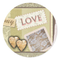 Vintage be my love stickers