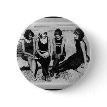 Vintage Beach Beauties Photo Pinback Button