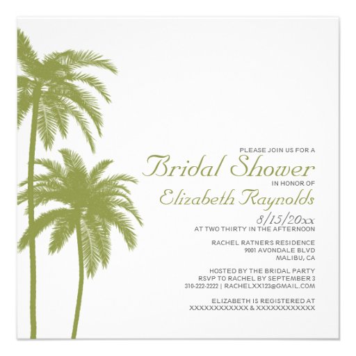 Vintage Beach Destination Bridal Shower Invitation