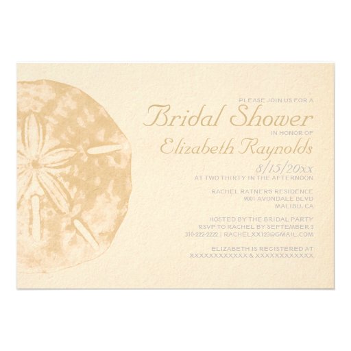 Vintage Beach Sand Dollar Bridal Shower Invitation