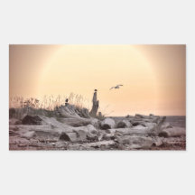 Vintage Beach Scene Stickers