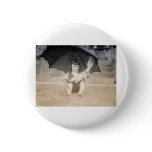 Vintage Beach Scene with Little Girl Pin