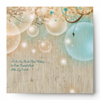 Vintage beach shells elegant wedding envelope