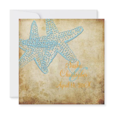 Vintage Beach Wedding Invitations (10-pack)