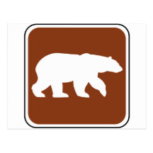 Vintage Bear Road Sign Postcards