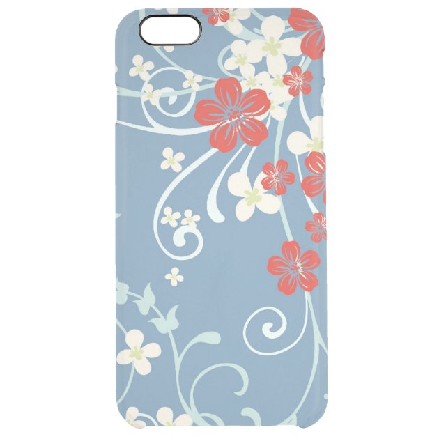 Vintage Beautiful Blue and Red Floral Pattern Uncommon Clearlyâ„¢ Deflector iPhone 6 Plus Case