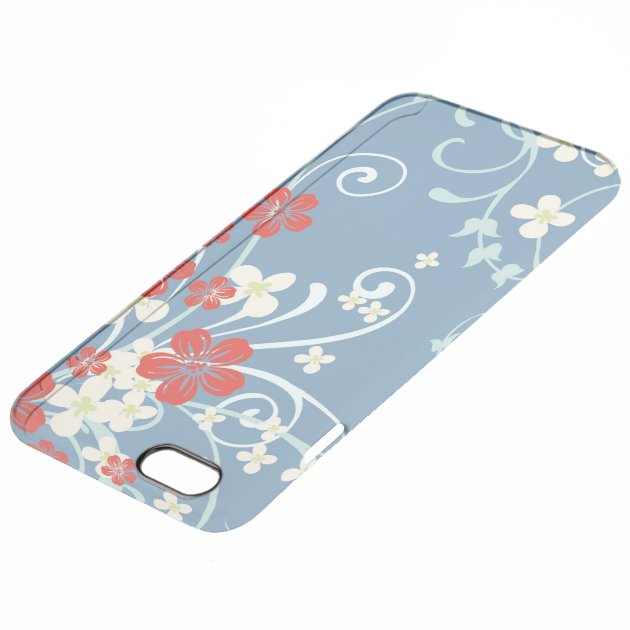 Vintage Beautiful Blue and Red Floral Pattern Uncommon Clearlyâ„¢ Deflector iPhone 6 Plus Case-3