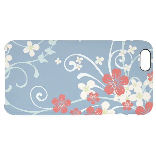 Vintage Beautiful Blue and Red Floral Pattern Uncommon Clearlyâ„¢ Deflector iPhone 6 Plus Case-5