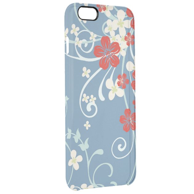 Vintage Beautiful Blue and Red Floral Pattern Uncommon Clearlyâ„¢ Deflector iPhone 6 Plus Case-2