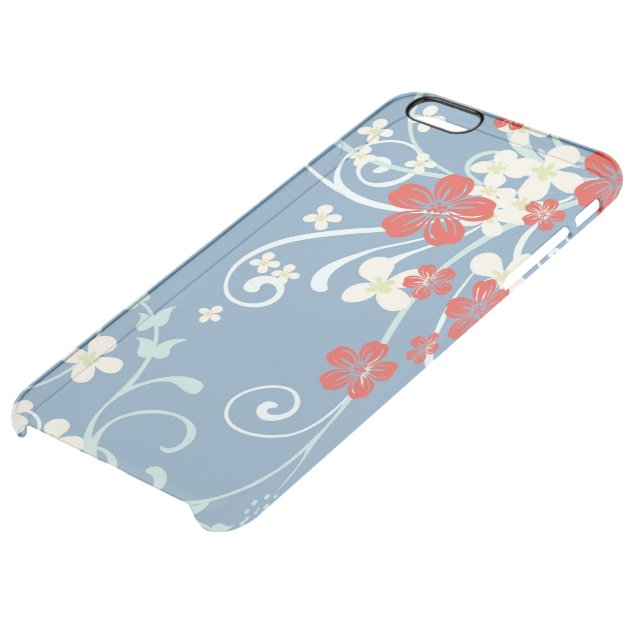 Vintage Beautiful Blue and Red Floral Pattern Uncommon Clearlyâ„¢ Deflector iPhone 6 Plus Case-4