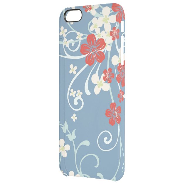 Vintage Beautiful Blue and Red Floral Pattern Uncommon Clearlyâ„¢ Deflector iPhone 6 Plus Case