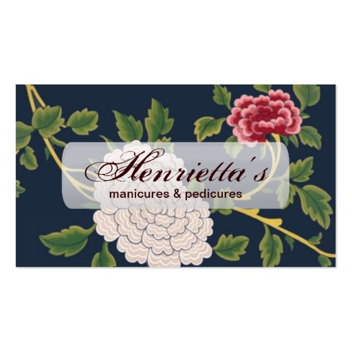 Vintage Beautiful Red & White Floral Business Card