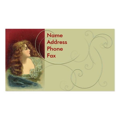 Vintage Beauty Business Cards (front side)