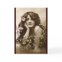 Vintage Beauty with Flowers card