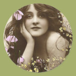 Vintage Beauty with Flowers Stickers