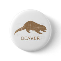 Vintage Beaver Pinback Button