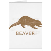 Vintage Beaver Greeting Card