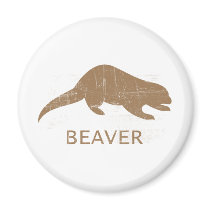 Vintage Beaver Fridge Magnets